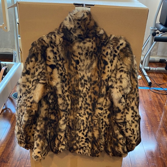 Jessica Wilde Faux Fur Leopard Coat - Brown & Black - Picture 7 of 11